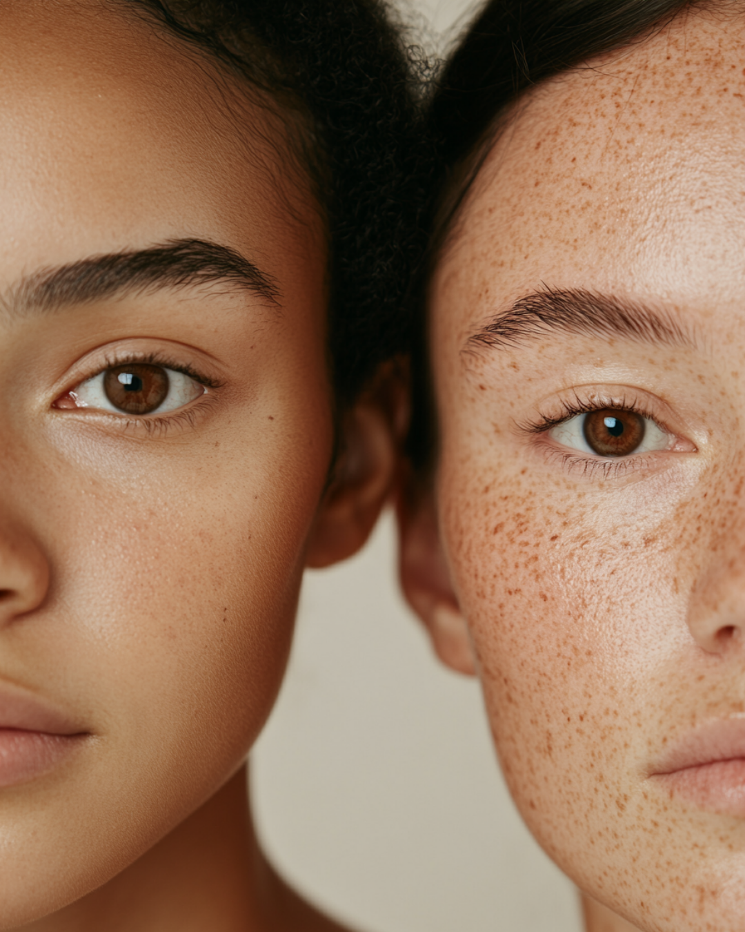 Close-up of two women with clear skin showcasing benefits of tallow shea butter olive oil for skin nourishment