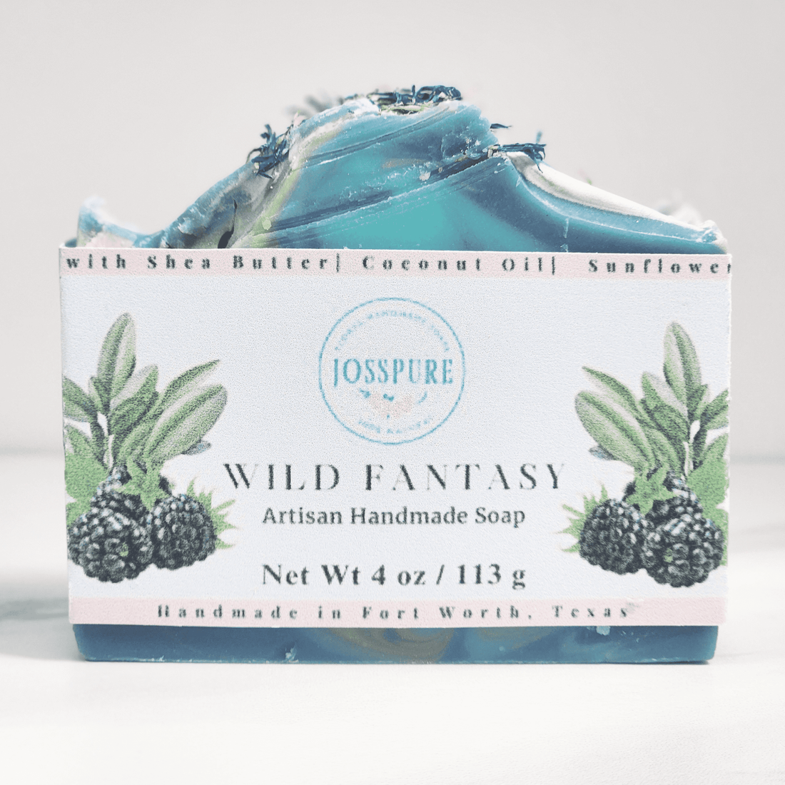 Wild Fantasy artisan handmade blackberry sage soap bar featured in husband vs wife soap challenge blackberry sage soap