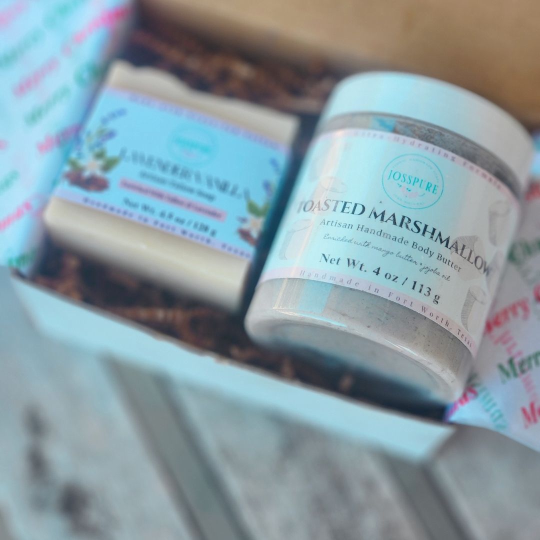 Lavender Vanilla Tallow Soap & Marshmallow Vanilla Body Butter Gift Set
