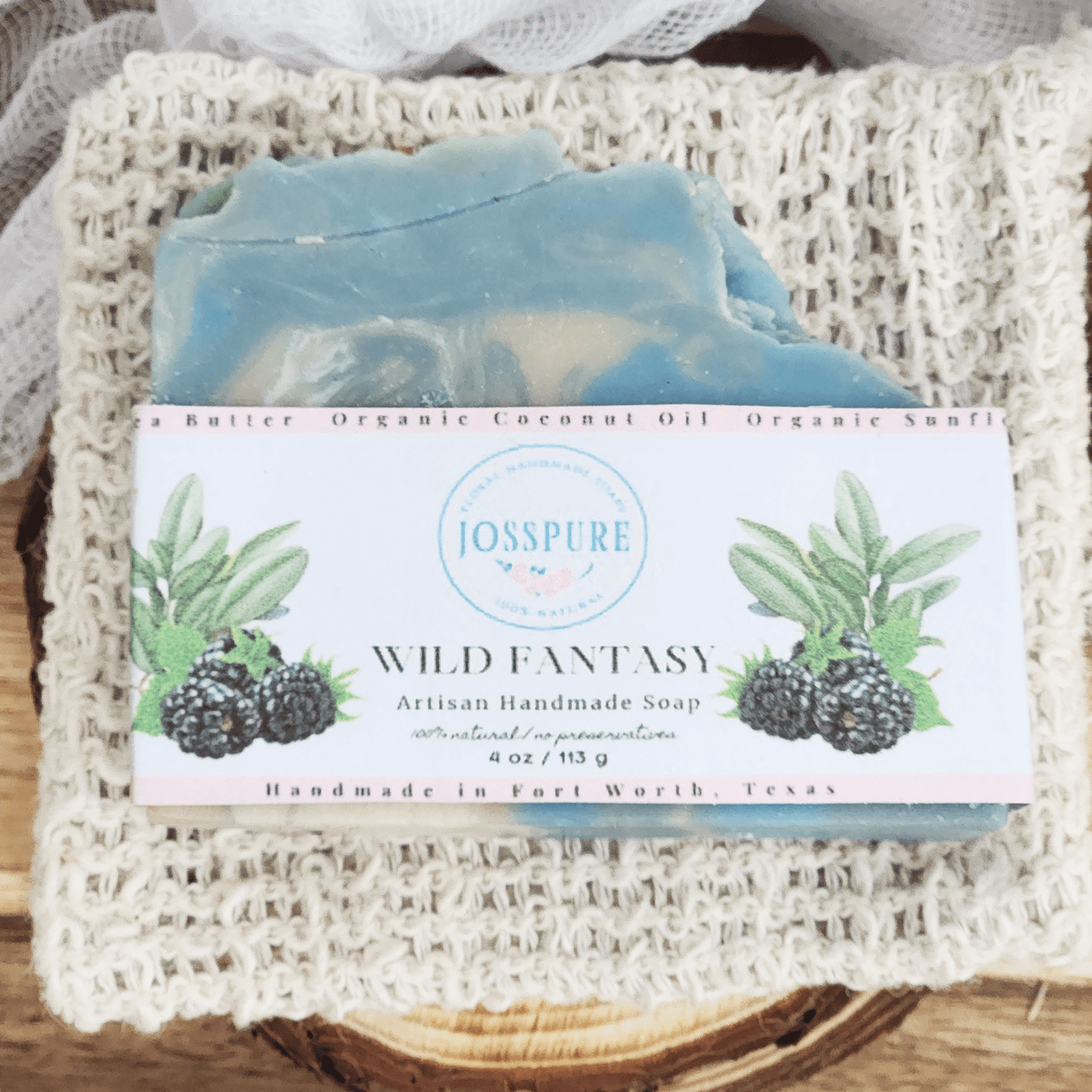 JOSSPURE blackberry sage mild shea butter soap artisanal handmade bar with natural ingredients