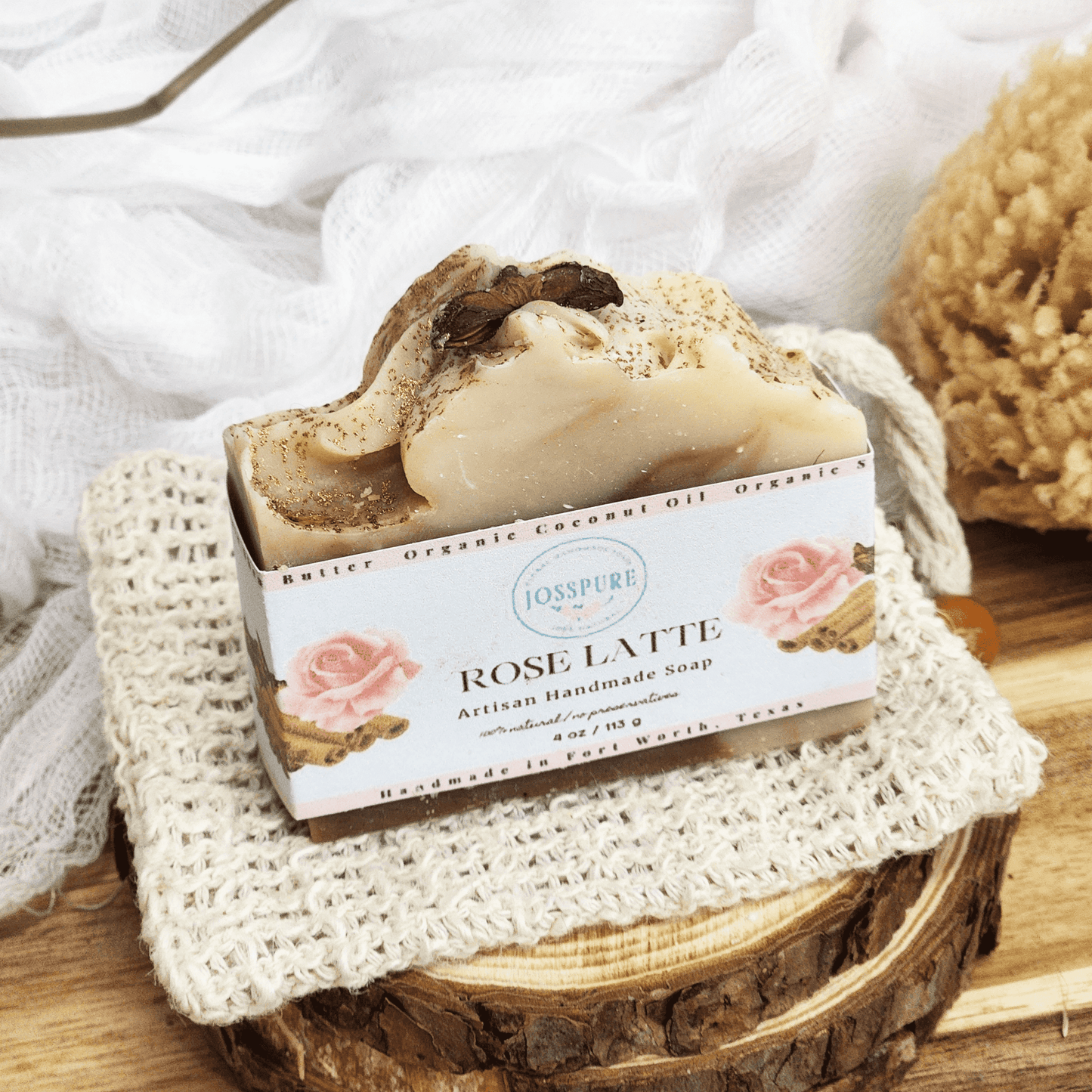JOSSPURE chai latte mild shea butter soap artisan handmade bar with natural ingredients and rustic design