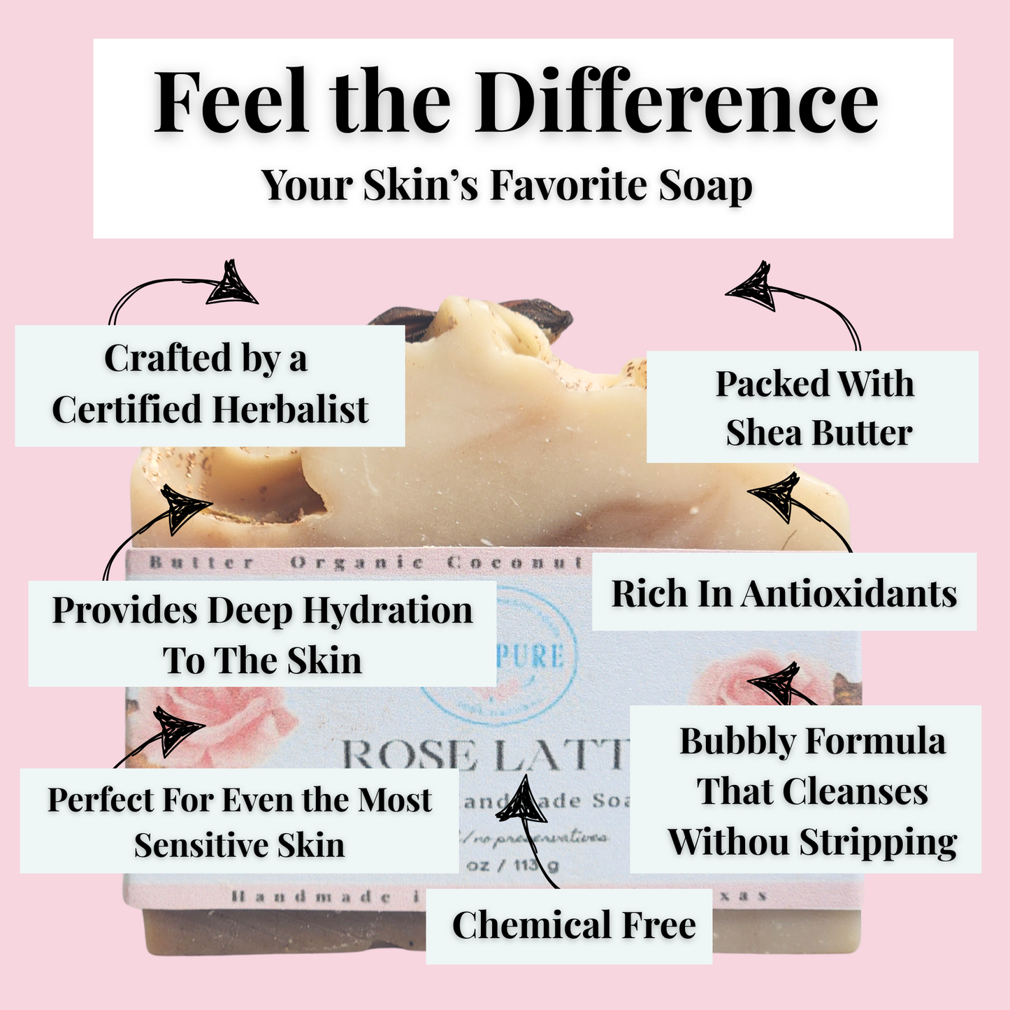 Chai latte mild shea butter soap by JOSSPURE with deep hydration and antioxidant-rich formula