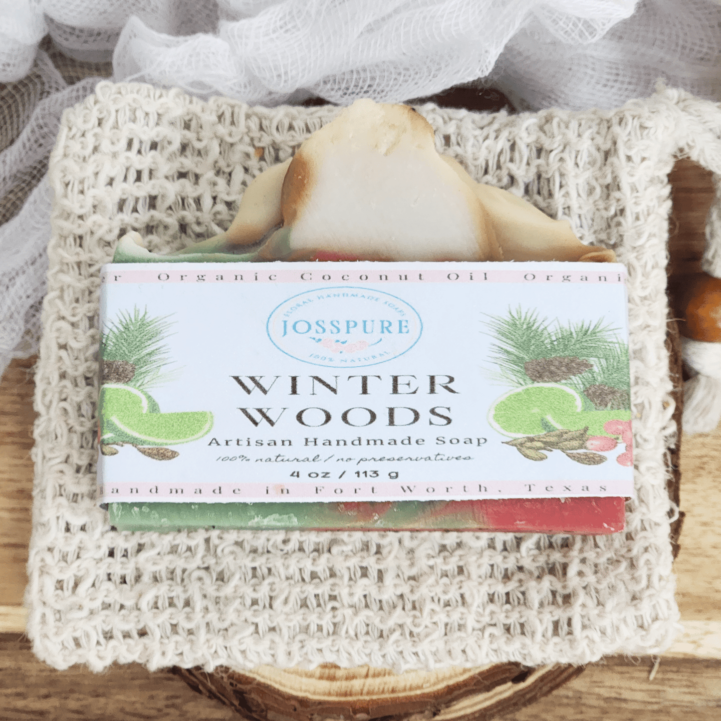 Christmas mild shea butter soap Winter Woods by JOSSPURE artisan handmade natural soap