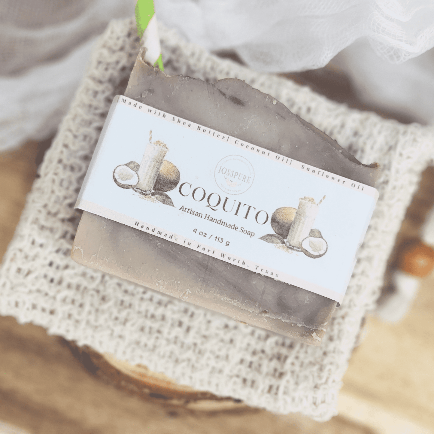 Coquito Mild shea butter soap handmade with natural ingredients including shea butter and coconut oil