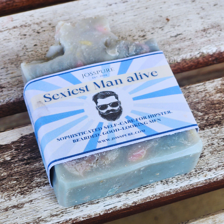 JOSSPURE mens bergamot mild shea butter soap wrapped with a stylish label for sophisticated self-care