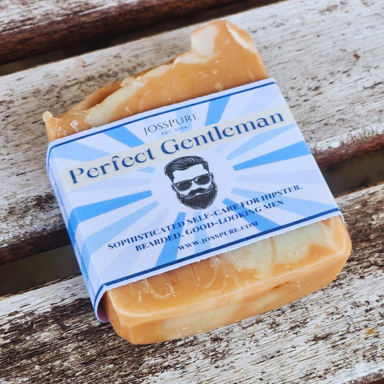 JOSSPURE Handmade Perfect Gentleman Soap with sandalwood scent for men's grooming needs