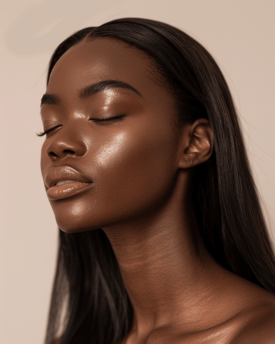 Close-up of woman with glowing skin representing the benefits of artisan soap for dry skin