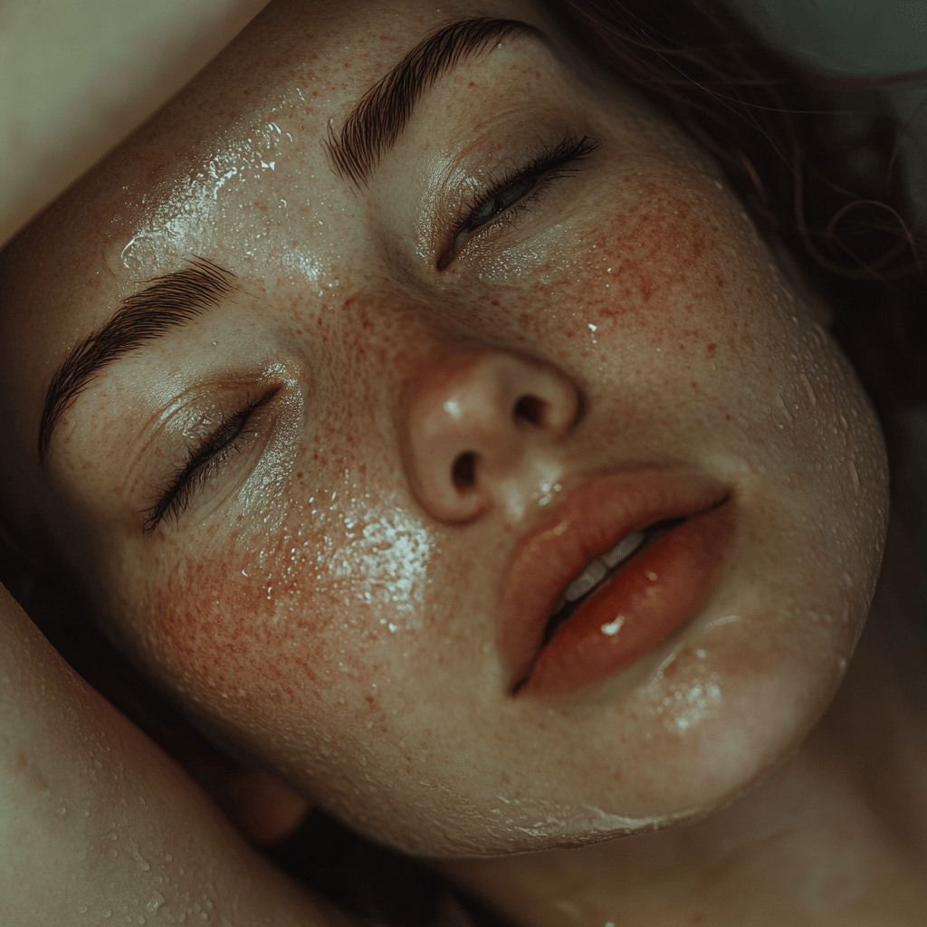 Close-up of a woman with dewy skin showcasing natural glow using Josspure soaps that support local and sustainable sourcing