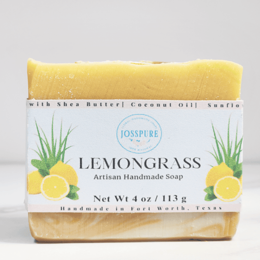 Handmade lemongrass artisan soap bar featuring natural ingredients for husband vs wife challenge lemongrass soap