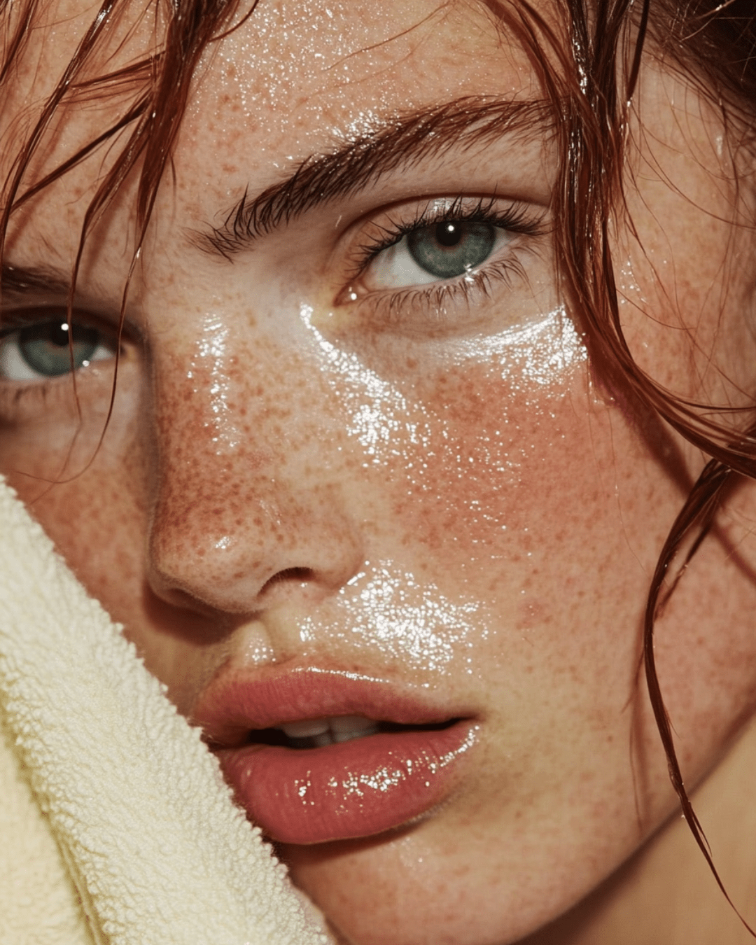 Close-up of glowing skin on a young woman highlighting spirulina skincare benefits for clear radiant complexion