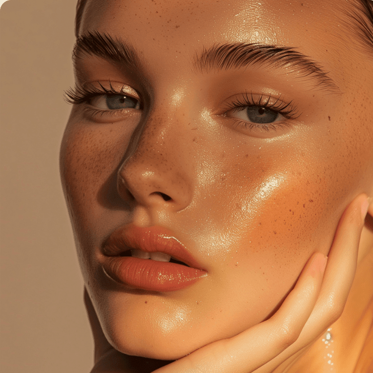 Close-up of glowing skin on a woman highlighting tallow benefits for skin with natural radiance and hydration