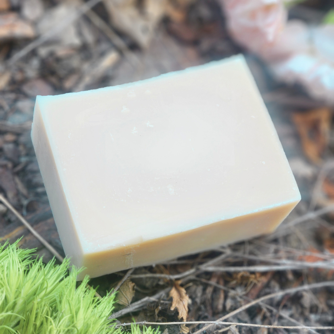 Artisan Mild Soap Bars on a table with bubbles around