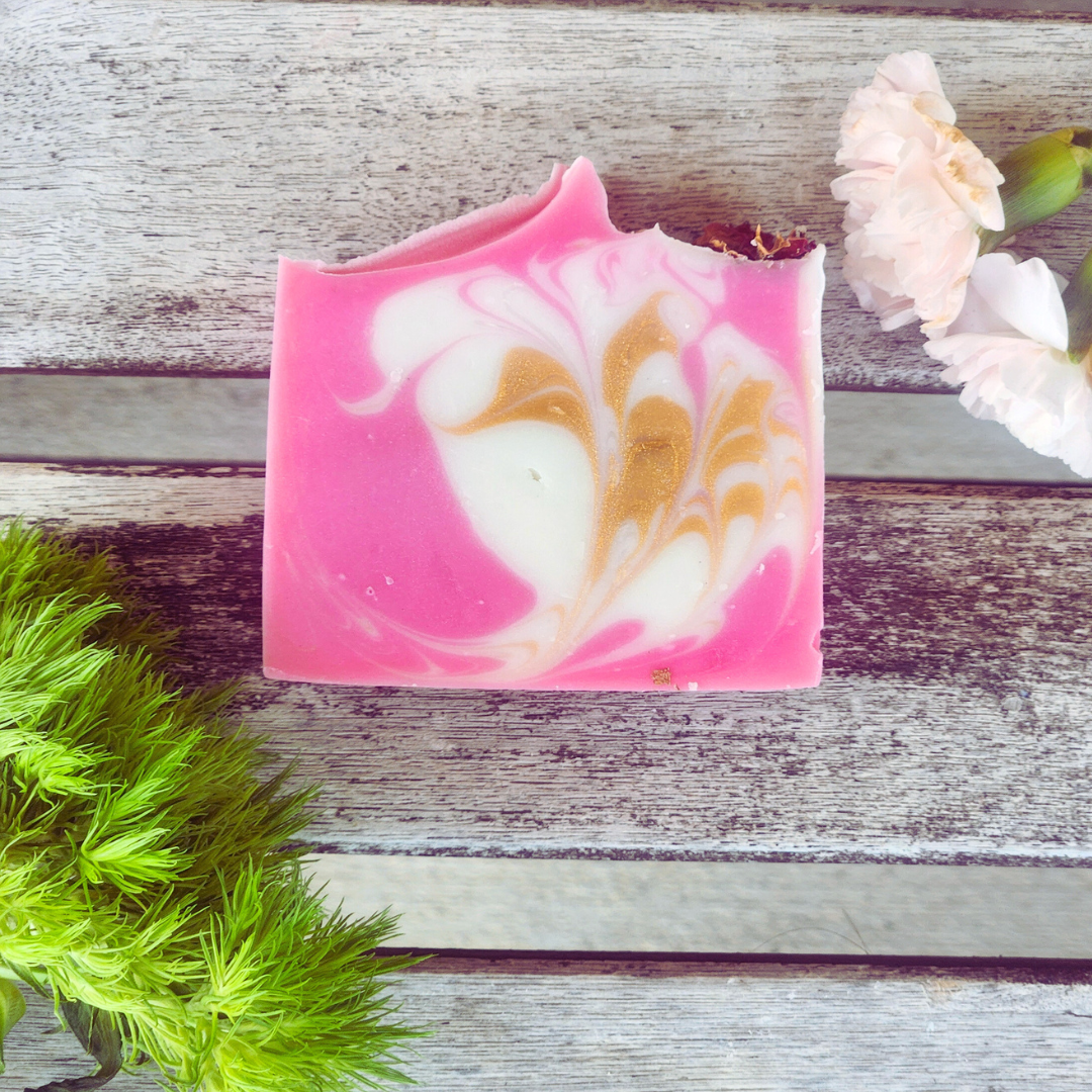 Close-up of foamy Artisan Fruity Shea Butter Soaps highlighting rich lather and creamy texture
