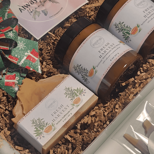 Fresh Harvest Holiday Deluxe Gift Set - JOSSPURE | Handmade Soap | Shea Butter Soap |Natural Soap