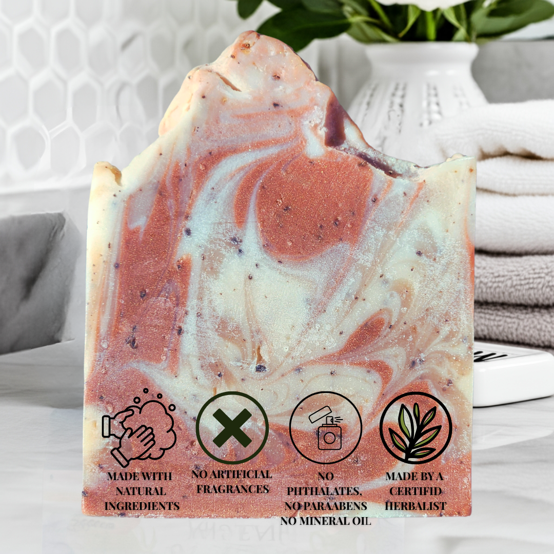 Coffee Exfoliating Shea Butter Soap with natural ingredients and no artificial fragrances