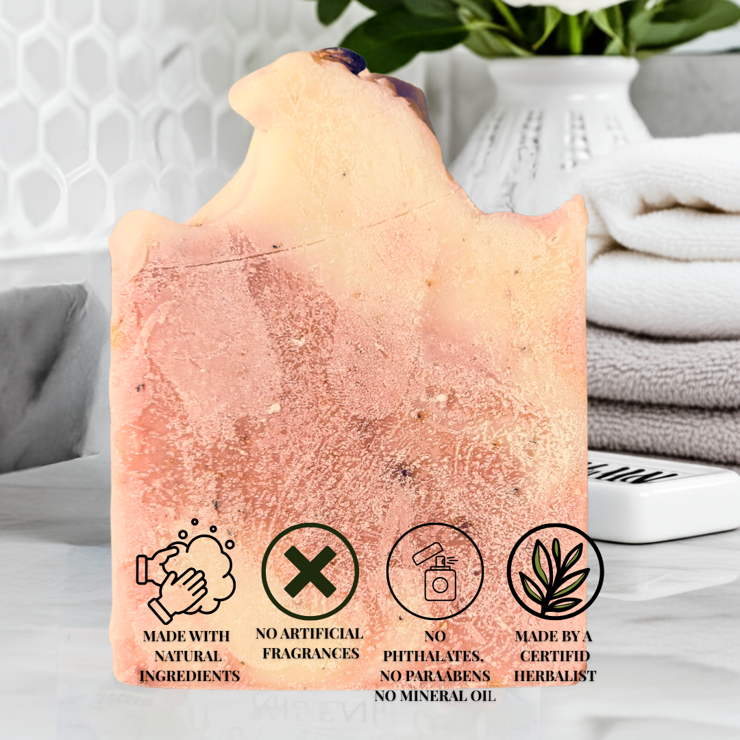 Handmade lavender coffee mild shea butter soap with natural ingredients and no artificial fragrances