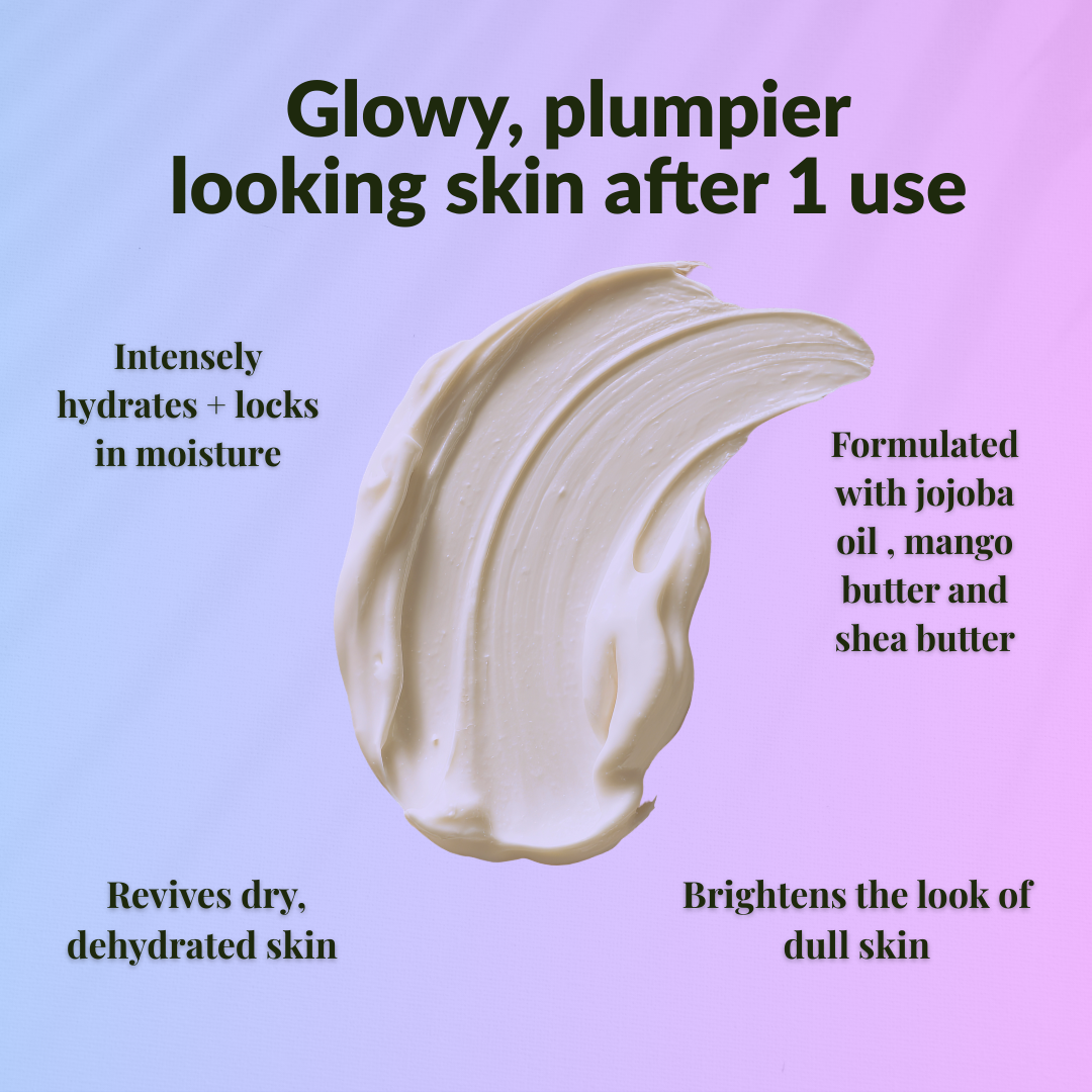 Blackberry sage mango butter whipped body butter for intensely hydrated and revived skin.