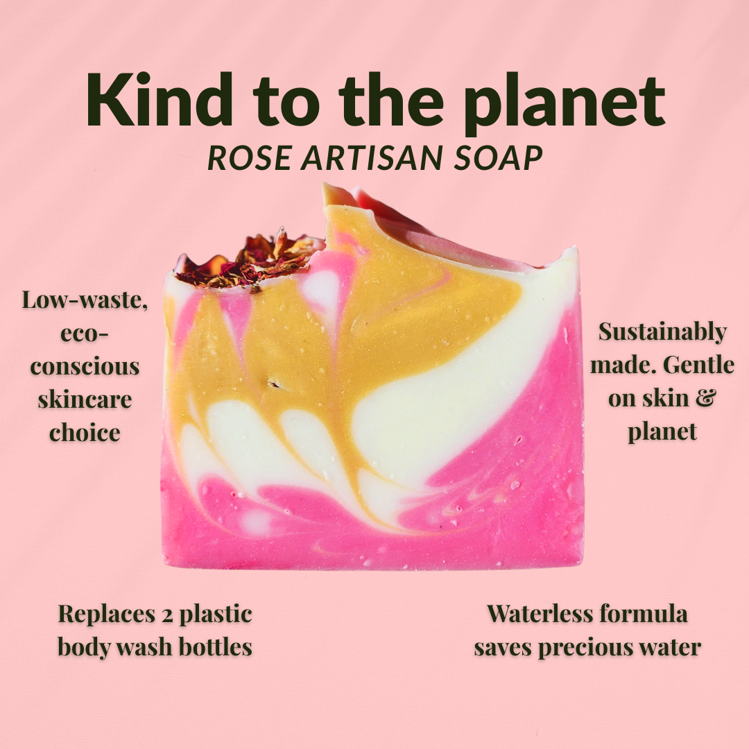 JOSSPURE rose mild shea butter soap handcrafted with vibrant colors and eco-friendly features