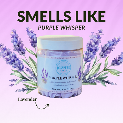 JOSSPURE Purple Whisper Body Butter with lavender mango butter whipped body butter for extra hydration