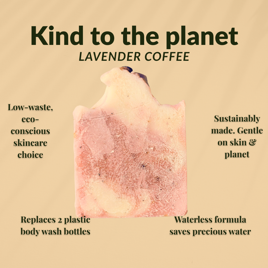 Lavender coffee mild shea butter soap showcasing a sustainable eco-conscious skincare choice