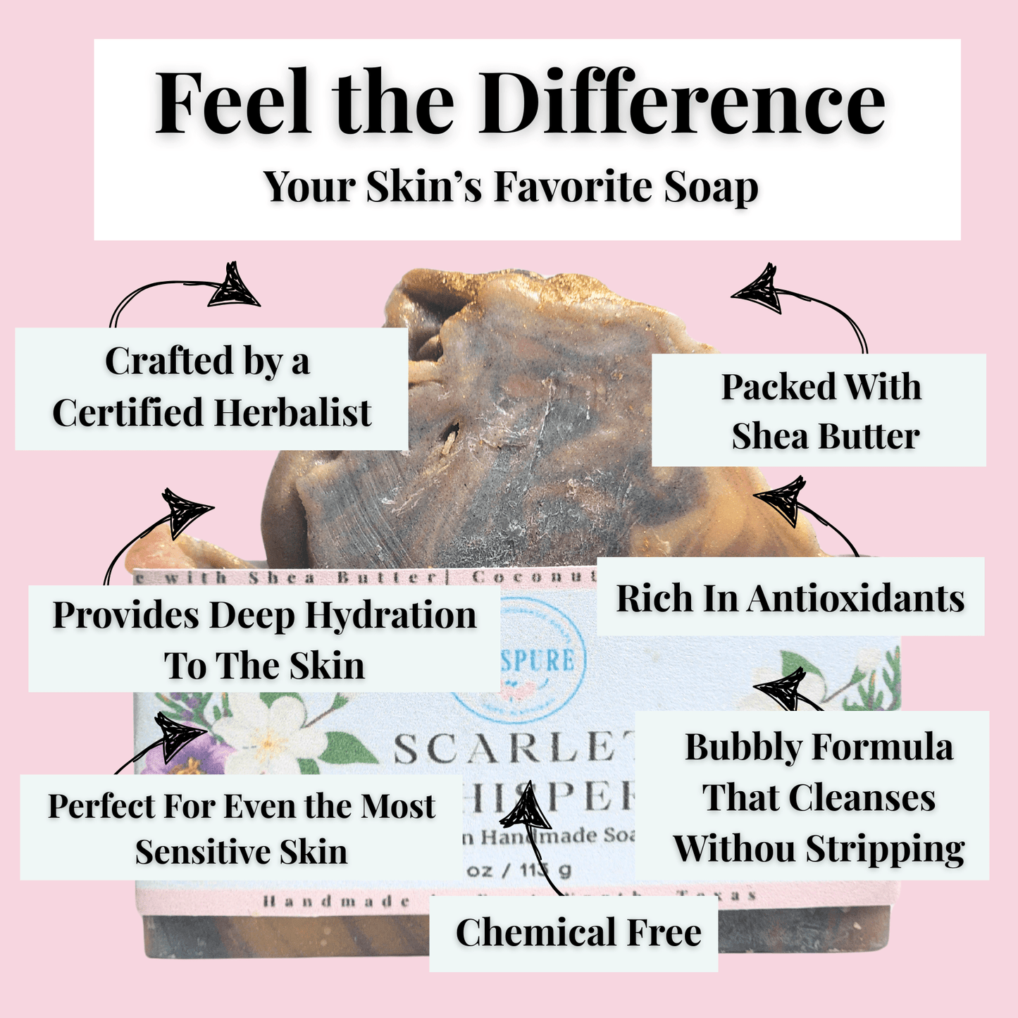 baccarat rouge 540 perfume mild soap handmade by certified herbalist with shea butter and deep hydration