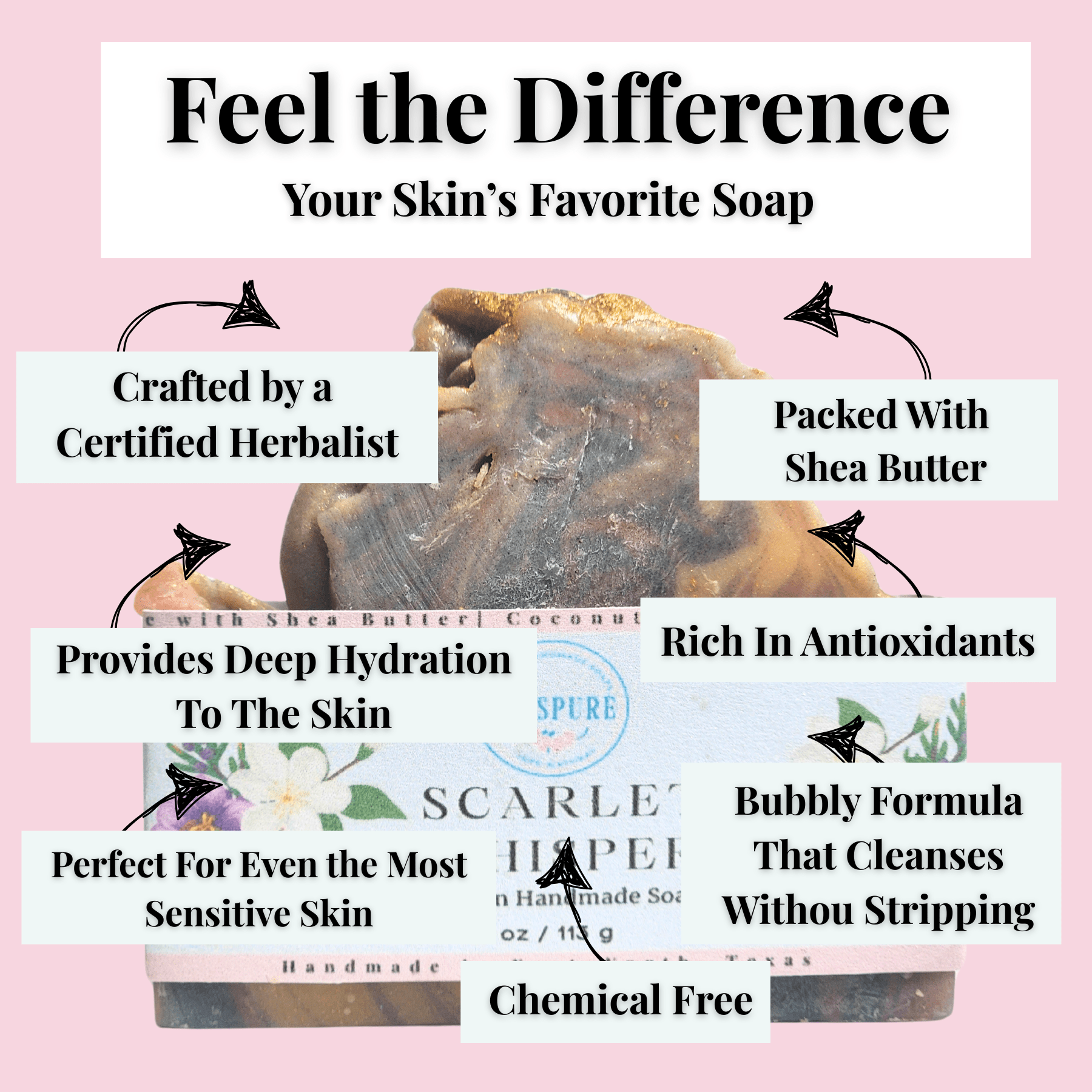 baccarat rouge 540 perfume mild soap handmade by certified herbalist with shea butter and deep hydration