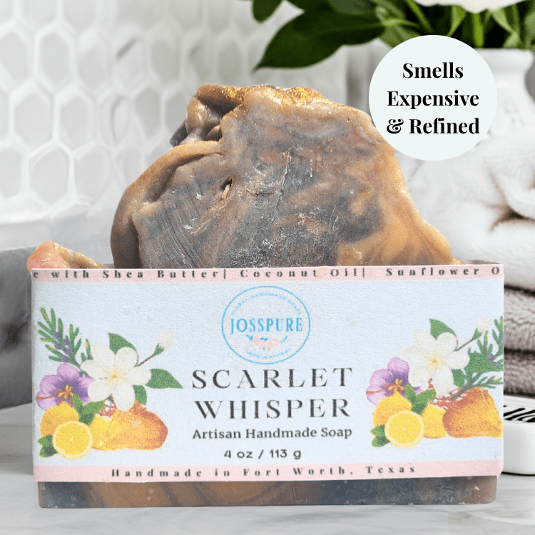 JOSSPURE Scarlet Whisper baccarat rouge 540 perfume mild soap artisan handmade bar with floral and citrus design
