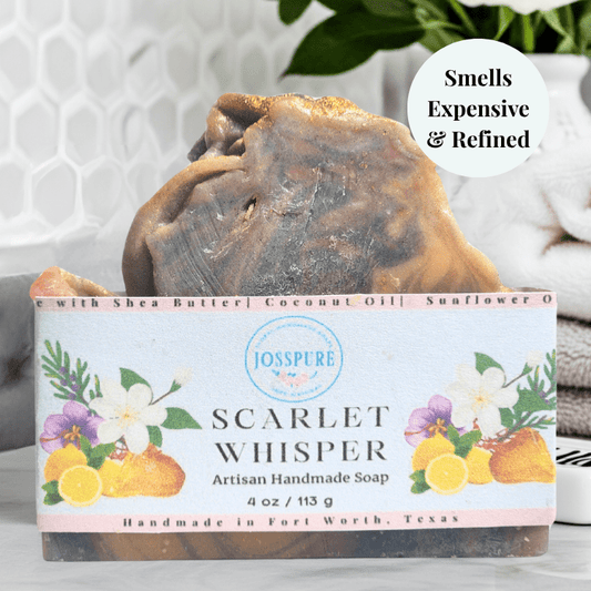 JOSSPURE Scarlet Whisper baccarat rouge 540 perfume mild soap artisan handmade bar with floral and citrus design