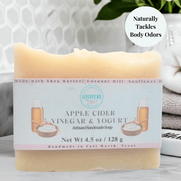 JOSSPURE Apple Cider Vinegar and Yogurt Mild Shea Butter Soap, artisan handmade for natural body care