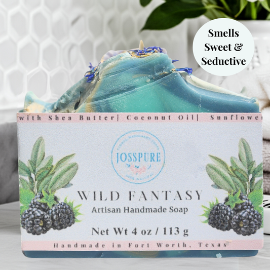 JOSSPURE blackberry sage mild shea butter soap Wild Fantasy artisan handmade soap bar with natural ingredients