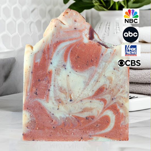 JOSSPURE Coffee Exfoliating Shea Butter Soap with a beautiful marbled design, perfect for natural body care