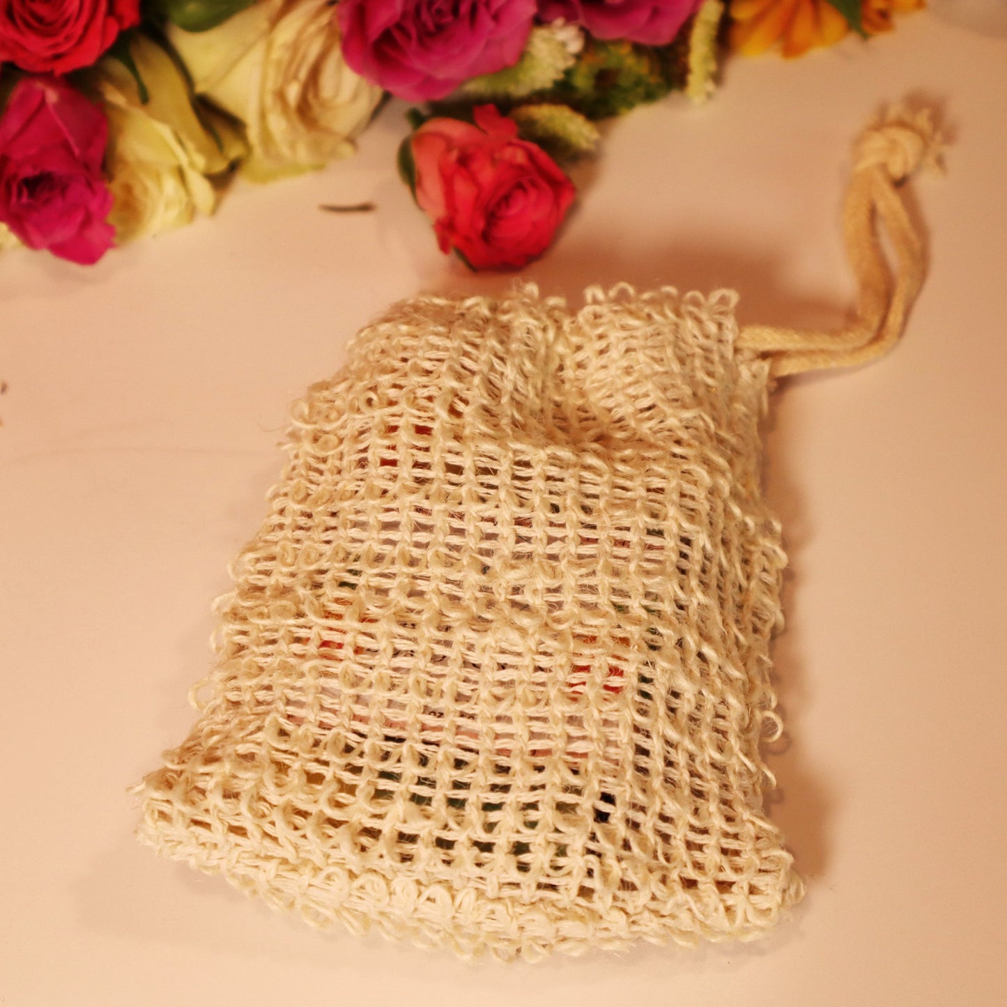 Cotton Sisal Bag for Soaps- Eco-Friendly Bath Accessories - JOSSPURE