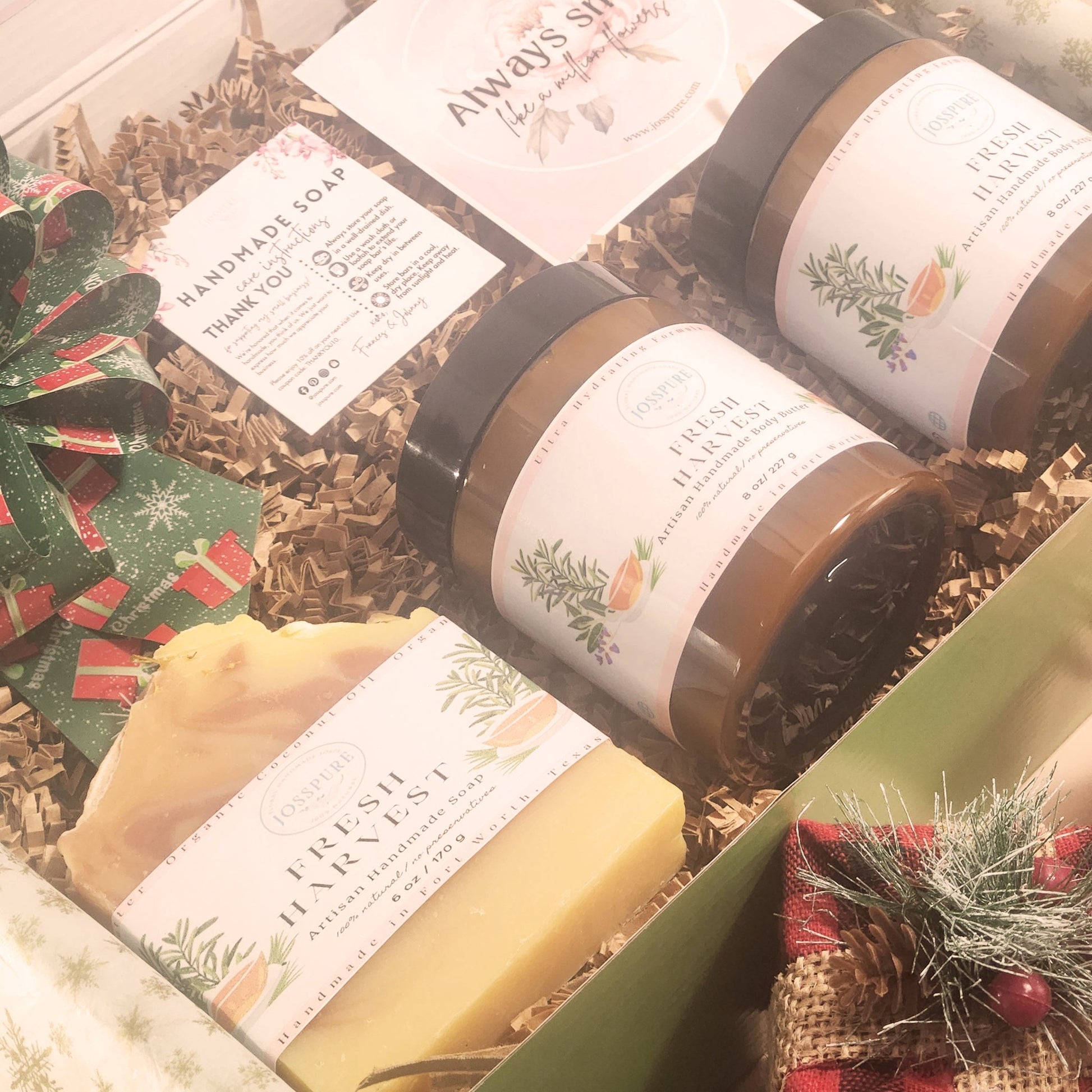 holiday handmade artisan rosemary lemongrass gift set