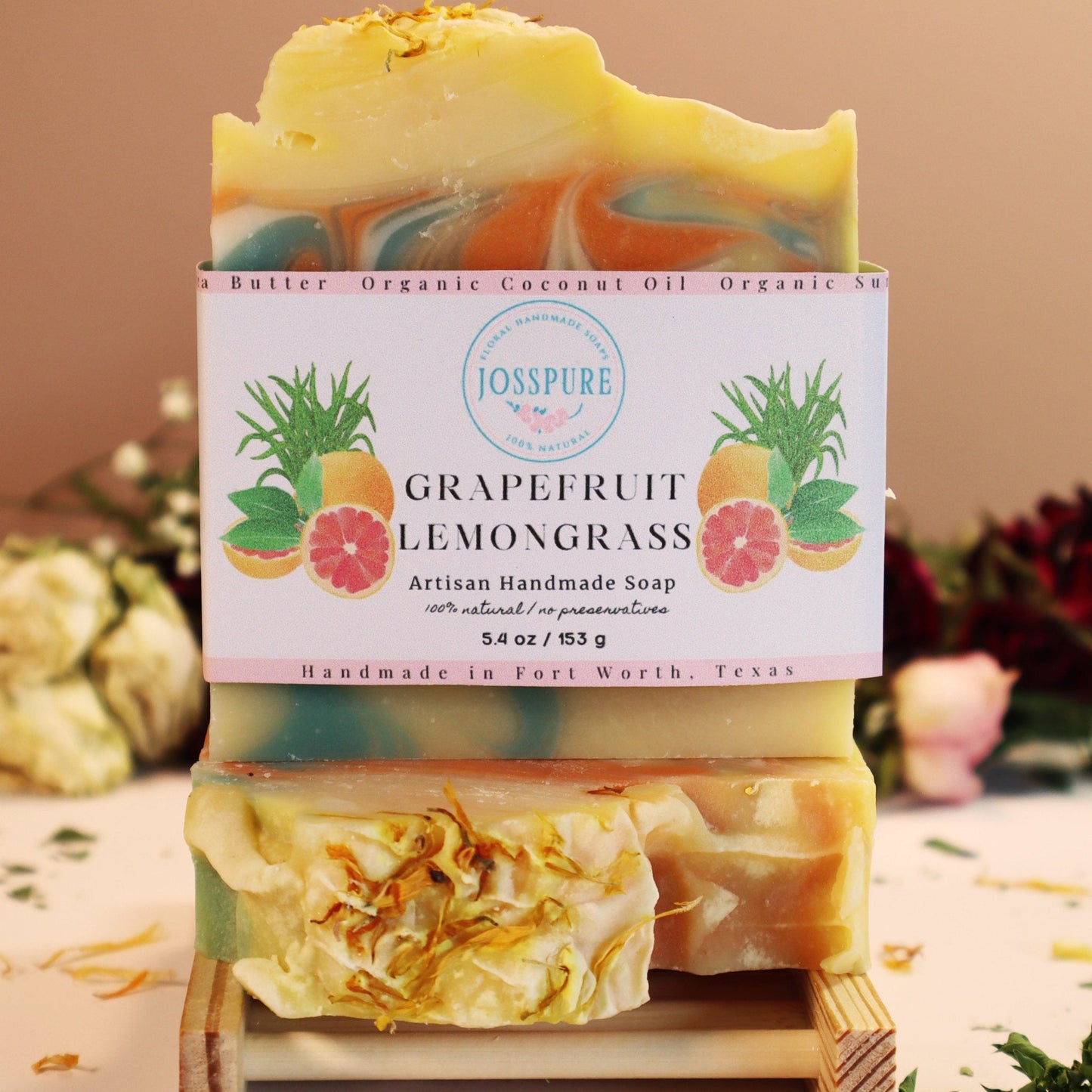 josspure grapefruit lemongrass handcrafted soap in fort worth texas