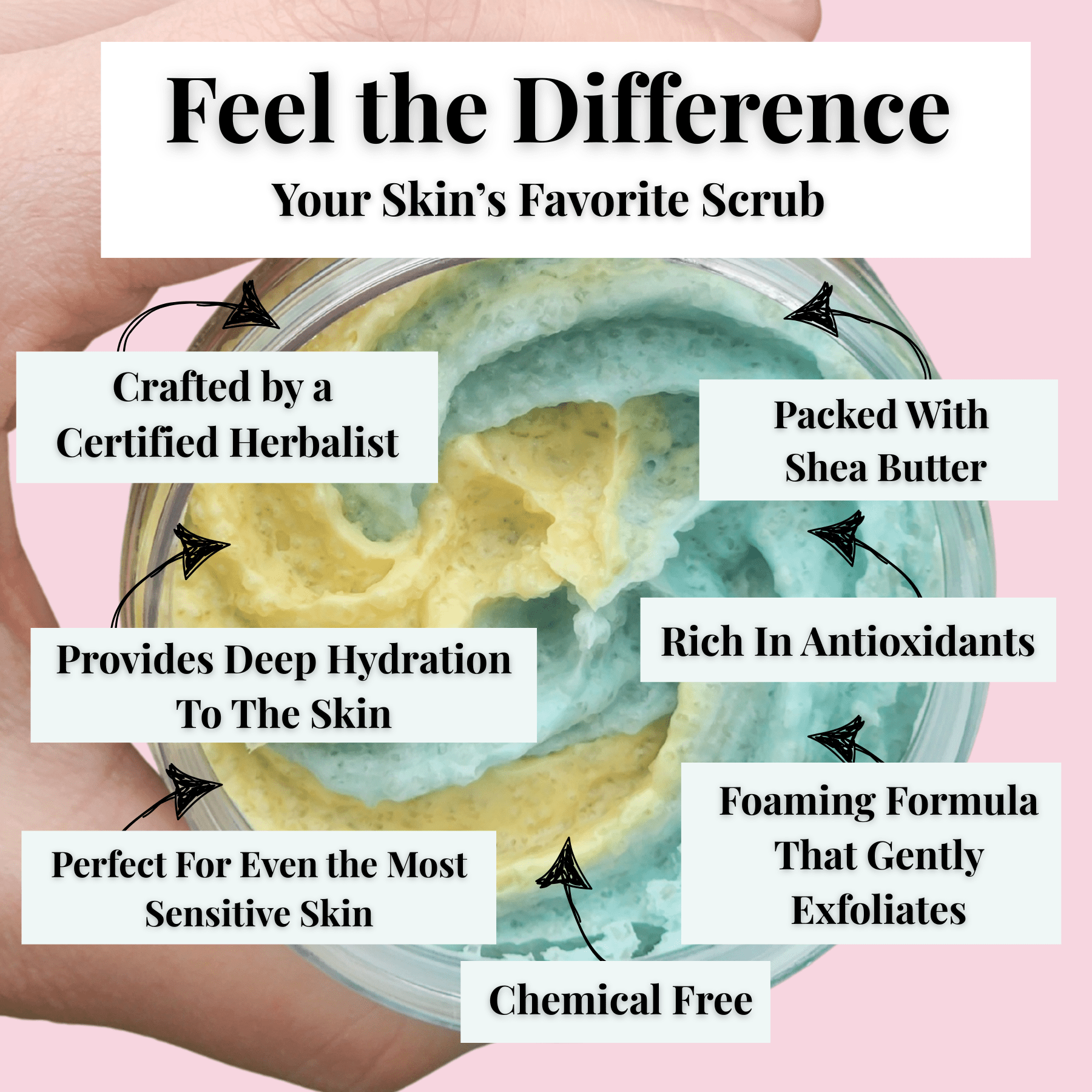 Grapefruit lemongrass luxury sugar scrub with shea butter and natural ingredients for deep hydration