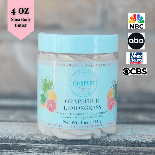 JOSSPURE Grapefruit Lemongrass Whipped Body Butter packed with grapefruit orange mango butter for hydration