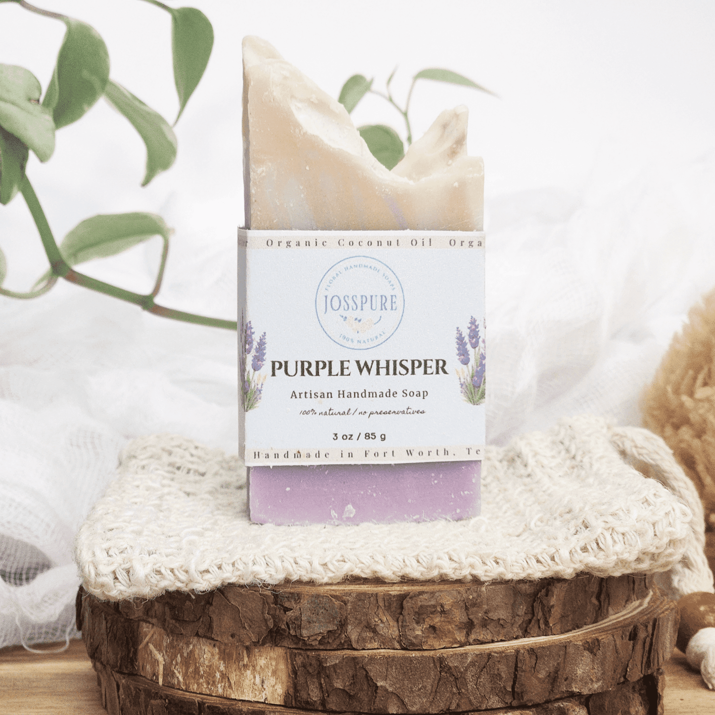 Travel Size Mild Shea Butter Soap Purple Whisper handmade by JOSSPURE with natural ingredients
