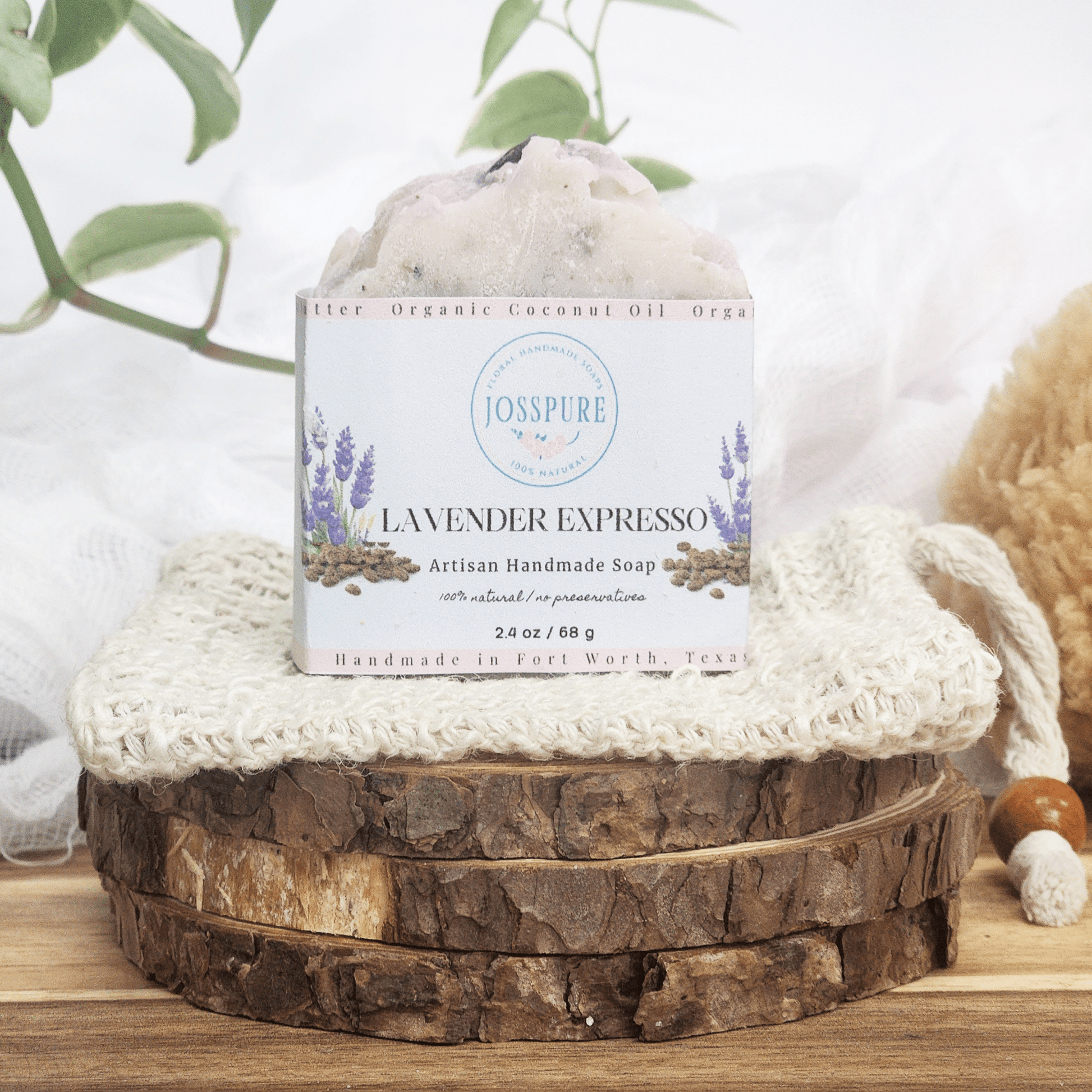 Travel Size Mild Shea Butter Soap Lavender Expresso by JOSSPURE Handmade Natural Body Care