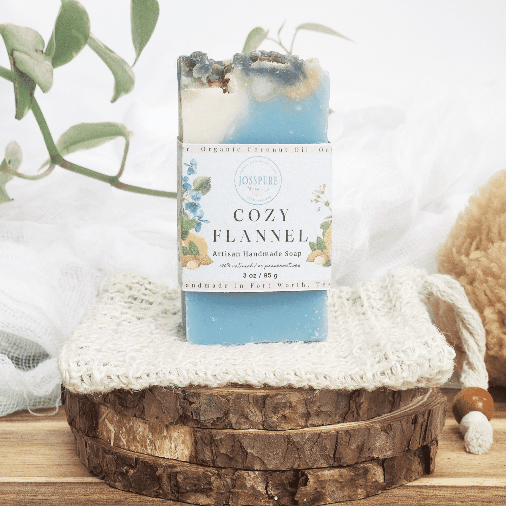 JOSSPURE Travel Size Mild Shea Butter Soap Cozy Flannel artisan handmade soap bar with natural ingredients