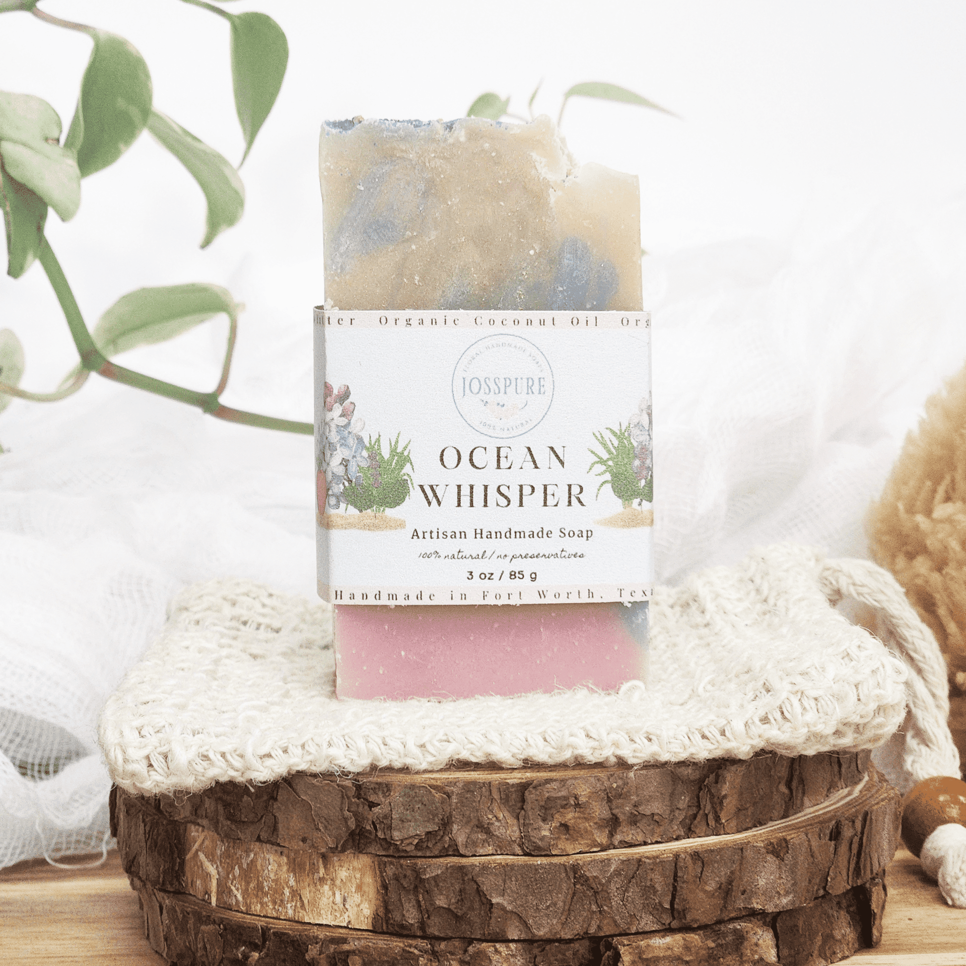 JOSSPURE Travel Size Mild Shea Butter Soap Ocean Whisper handmade natural body care bar