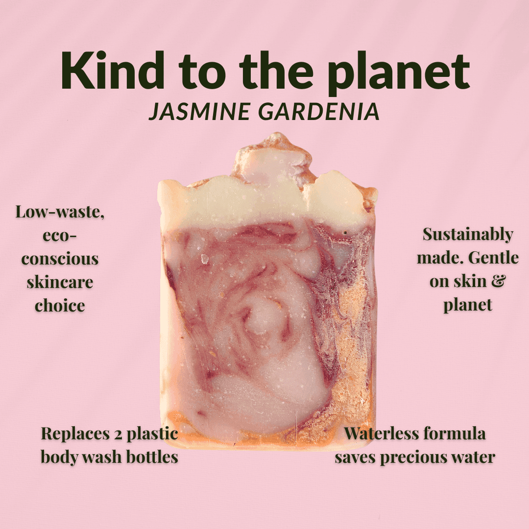Jasmine gardenia mild shea butter soap bar with eco-friendly attributes and natural ingredients