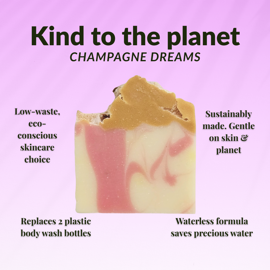 Champagne dreams shea butter soap with eco-friendly features and vibrant colors for sustainable skincare