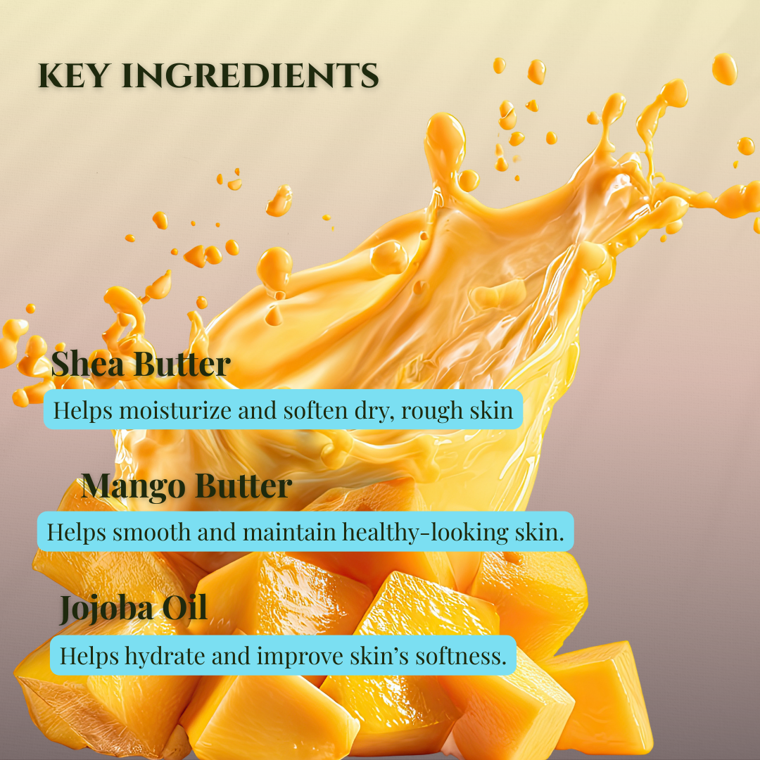 Key ingredients for marshmallow vanilla shea whipped body butter include shea butter, mango butter, and jojoba oil