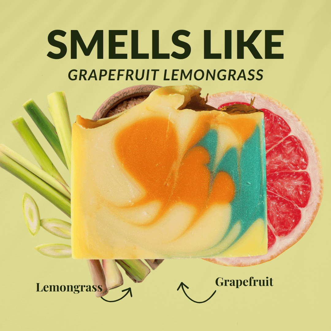 JOSSPURE Handcrafted Soap Block with Grapefruit and Lemongrass Aroma in a Soap Subscription Box