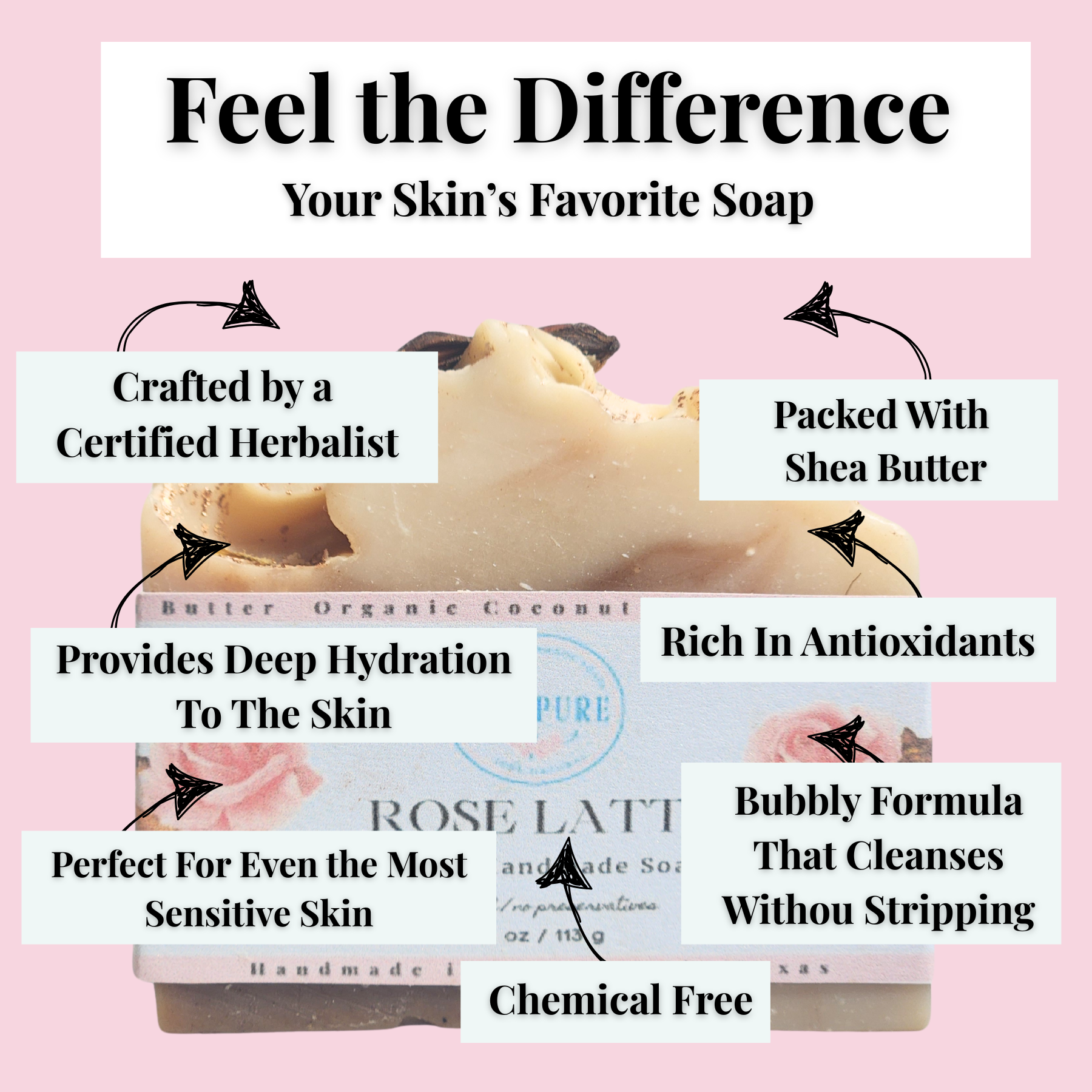 Chai latte mild shea butter soap by JOSSPURE with deep hydration and antioxidant-rich formula