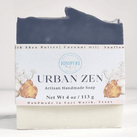 JOSSPURE Urban Zen charcoal unisex soap bar with natural ingredients and handmade artisanal design