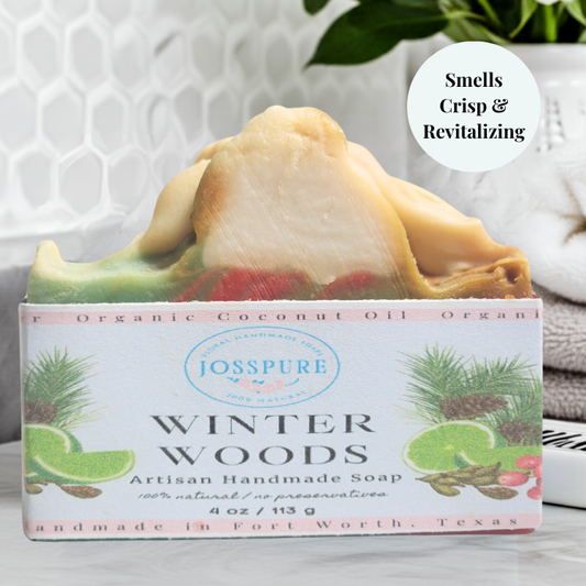 JOSSPURE Christmas mild shea butter soap Winter Woods artisan handmade bar with natural ingredients