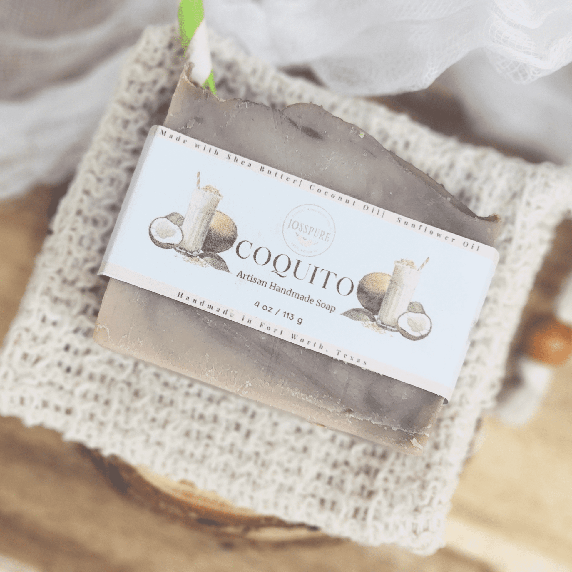 Coquito Mild shea butter soap handmade with natural ingredients including shea butter and coconut oil