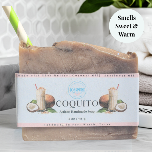 Coquito Mild shea butter soap handmade with natural oils and a sweet warm scent by JOSSPURE