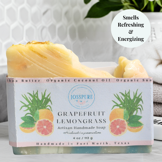 JOSSPURE grapefruit lemongrass mild shea butter soap bar with natural ingredients and refreshing scent
